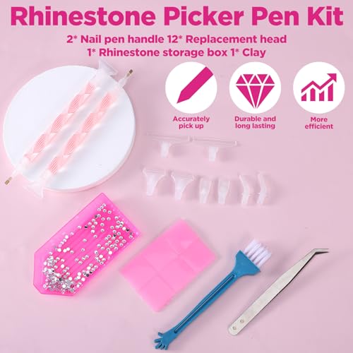 Rhinestone Picker Tool Kit with 8 Tips for Nail Art & Jewelry Crafting
