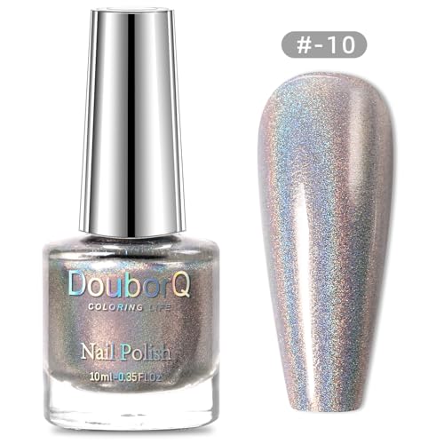Holographic Glitter Nail Polish 10ml - Iridescent Chrome Effect for Women