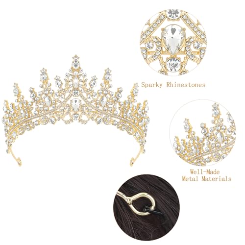 Gold Princess Crown and Glitter Sash for Birthday Party Decorations - Women & Kids