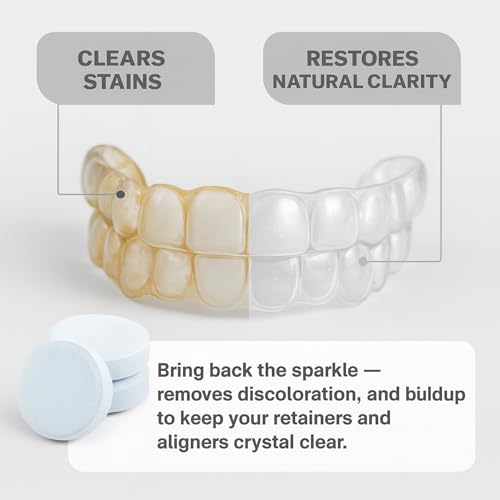 Retainer Cleaner Tablets - 120 Count for Odor & Plaque Removal