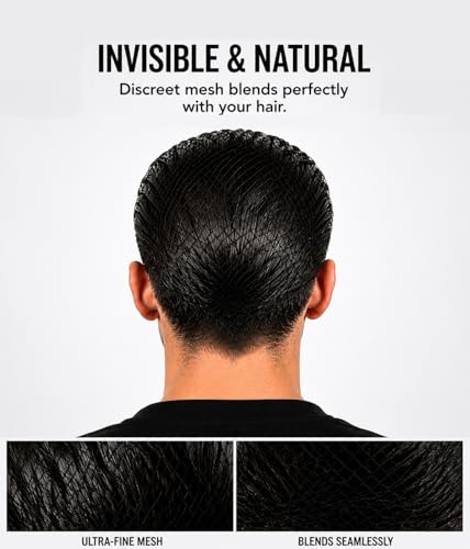 Smilco 20-Pack Black Hair Nets for Men, Low-Profile & Secure Fit - Short & Medium Hair