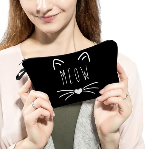 Livel lhood Minimal Black Cat Makeup Zipper Bag hz7501 – Small Cosmetic Bag for Women & Gifts