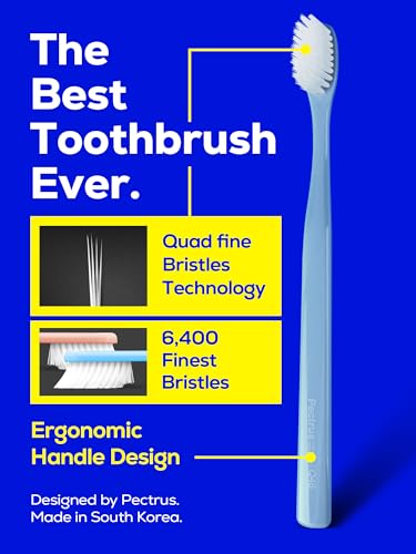 Pectrus Quad-fine 10 Pack Soft Toothbrushes for Sensitive Gums & Deep Cleaning