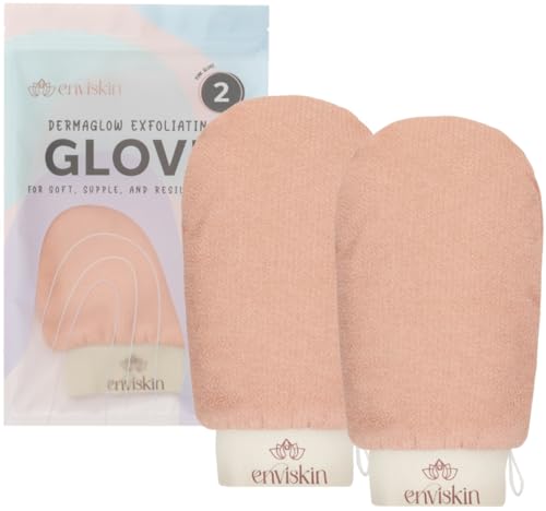 Dermaglow Exfoliating Gloves - Deep Clean & Smooth Skin (Pack of 2, Pink)