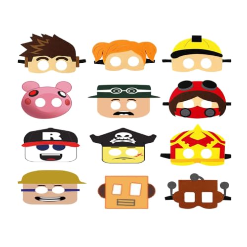 12pcs Felt Funny Photo Booth Props - Theme Masks for Parties