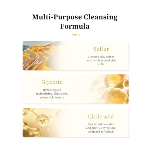 Grospe Sulfur Body Wash - Deep Cleansing & Oil Control for All Skin Types, 10.15 Fl Oz