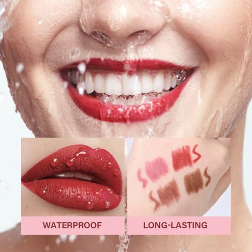 NAISSIYA Waterproof Matte Lip Liner Set - 4 High-Pigmented Colors