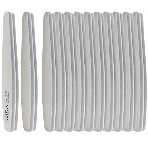 ForPro Professional Nail Sponge Boards 7” L x 1.25” W, 12-Count, Double-Sided Grit 100/180