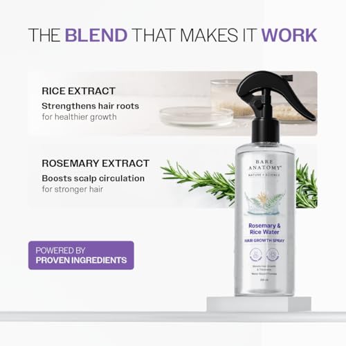 Bare Anatomy Rosemary & Rice Water Hair Growth Spray - 200ml