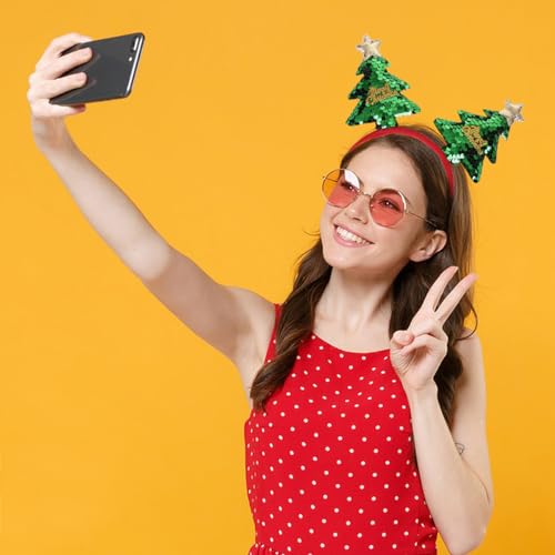 SARATA Christmas Headbands for Women Glitter Sequin Hair Hoop - Style1