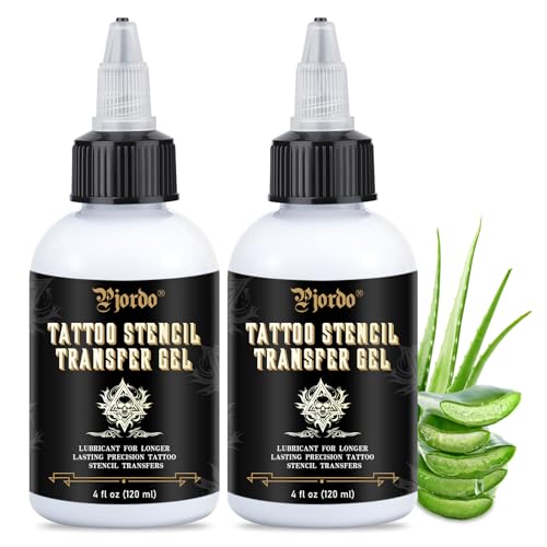 Pjordo 8oz Tattoo Stencil Transfer Gel - 2PCS Non-Toxic Solution for Clear Transfers