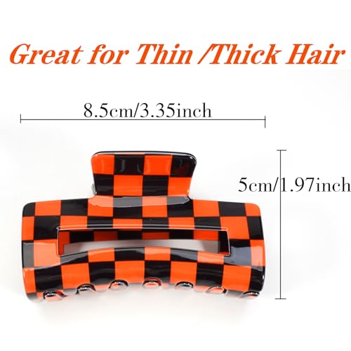 Budsmile 4PCS Halloween Hair Claw Clips – Pumpkin Spider Web Cat Lattice Nonslip Orange Pack
