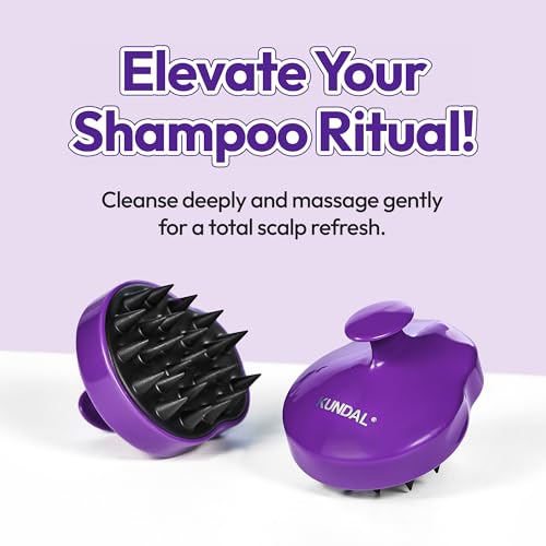 KUNDAL Silicone Scalp Massager & Shampoo Brush for Deep Cleansing