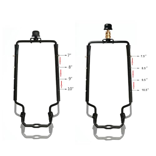 Adjustable Lamp Harp Holder Kit for 7-10 Inch Lampshades - Black