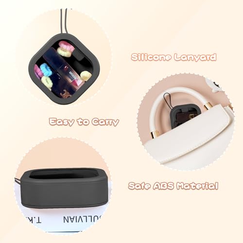 Chfory 2pcs Small Portable Hair Tie Organizer Wall Mount or Stackable Black