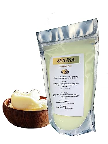 Yajna 100% Pure Organic Raw Cocoa Butter - Grade A Unrefined Moisturizer