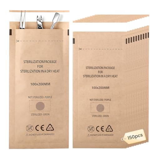 150PCS 100mm x 200mm Self-Sealing Autoclave Pouches for Nail & Tattoo Tools