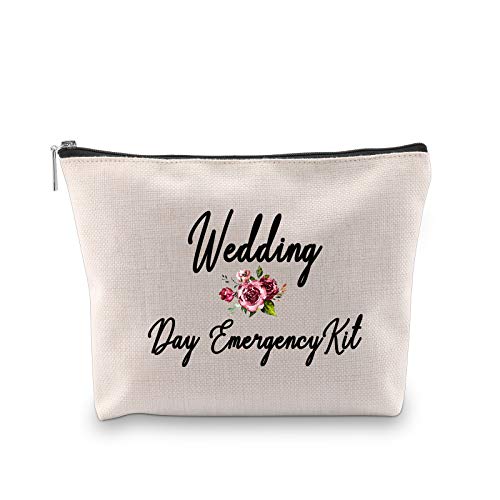 Beige Wedding Day Emergency Kit Cosmetic Bag for Bride & Bridal Shower Gift