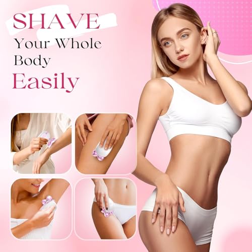 Electric Razors for Women Legs, Rechargeable Rotary Painless Shaver for Legs Bikini Facial Hair Removal, Body Wet/Dry Razor Water Resistant Grooming Kit, Cordless Womens Trimmer for Grooming,LightPink