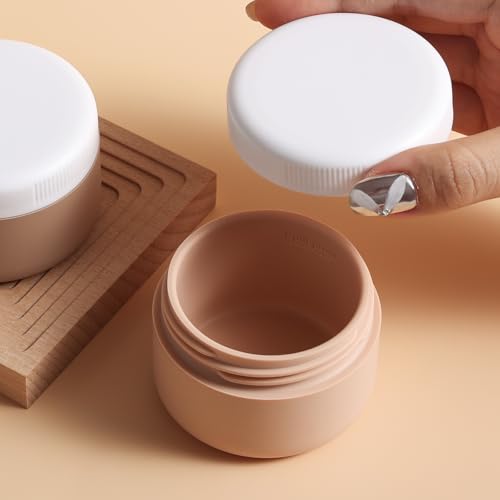 Travel 2oz Silicone Cream Jars — 4 Pack, BPA-Free Leakproof Containers for Toiletries (60 ml pack) Kuangre