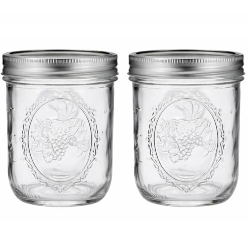 16 oz Wide Mouth Mason Jars - 2 Pack with Lids - BPA-Free Glass for Canning & Storage