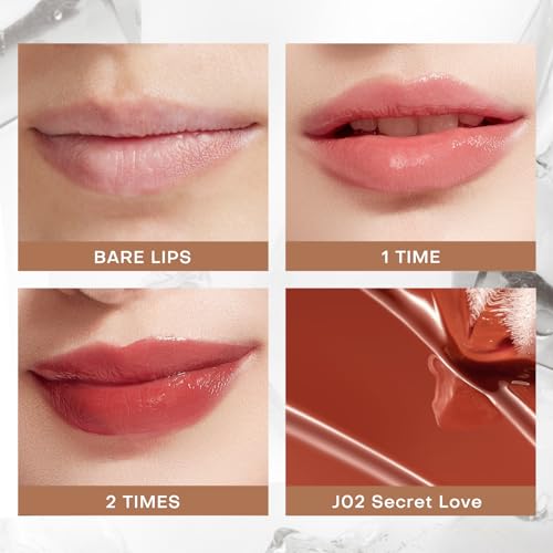 Mistine J02 Secret Love Lip Plumper & Gloss with Peptide, Non-Sticky, Shiny Finish, 0.1 fl oz