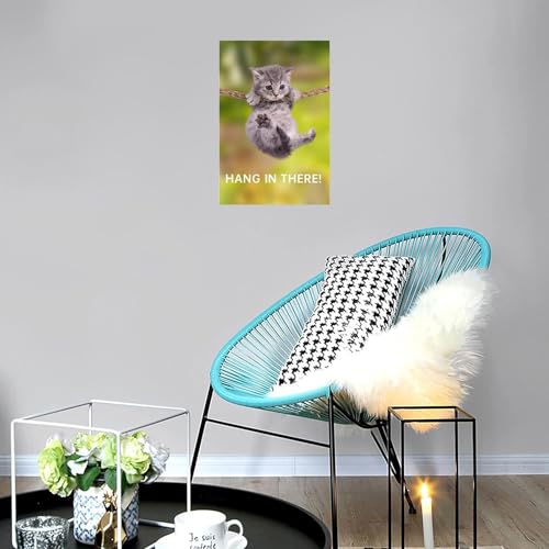 Funny Cat Canvas Print - Motivational Wall Art Poster 12x18