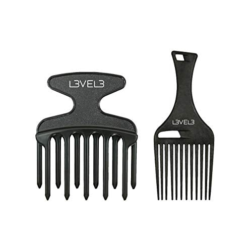 Large Level 3 Hair Pick Comb Set - Professional Salon Quality, Rounded Tips, 2 Pack