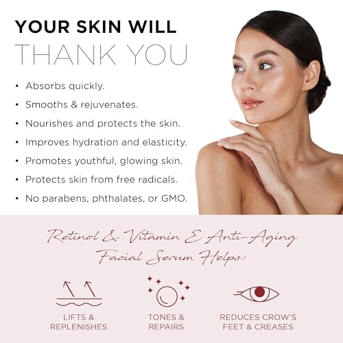 Azure Cosmetics Retinol & Vitamin E Face Serum - Anti Aging (2 Pack)