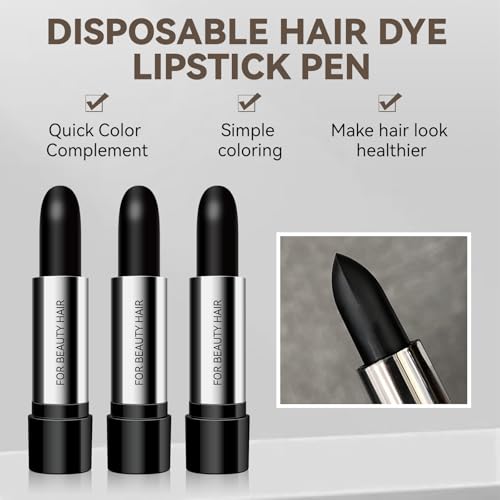 MLSMILE 3-Pack Black Hair Color Touch-Up Stick Hair Dye Pen for Roots