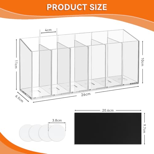 6-Compartment Drink Packet Organizer with Removable Dividers