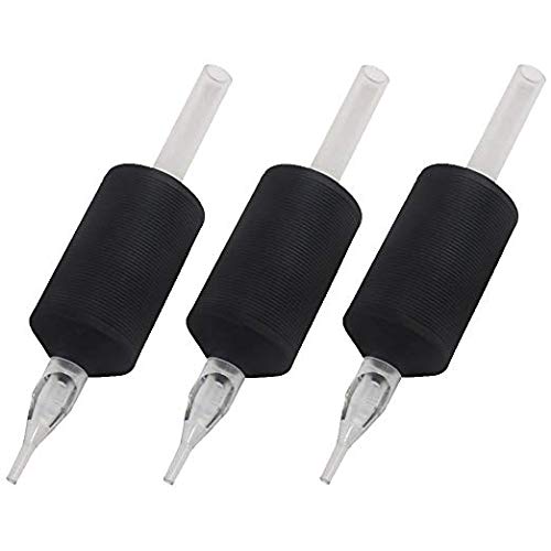 Tatmax 1-Inch Disposable Tattoo Tube Grips - 7 Round Tip, 20 Pack