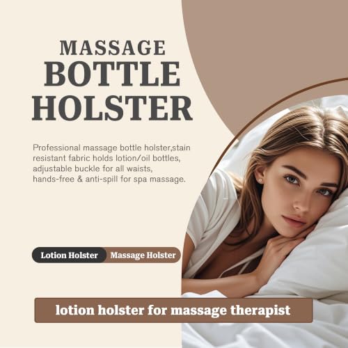LANLAOER Adjustable Black Lotion Holster Waist Belt for Massage Therapists