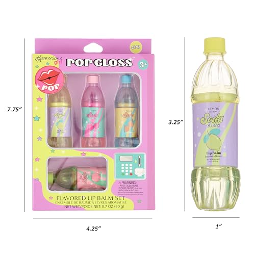 Expressions 8pc Pop Gloss Soda Flavored Lip Balm Set for Kids