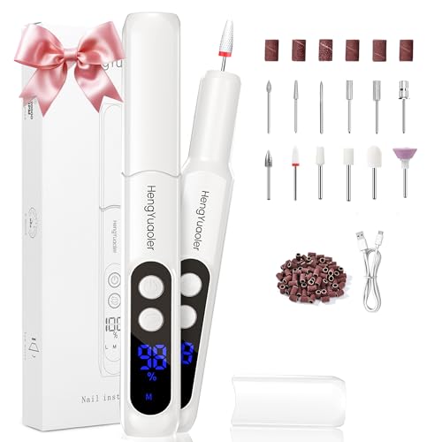 Cordless Electric Nail Drill - Professional Manicure & Pedicure Kit in White