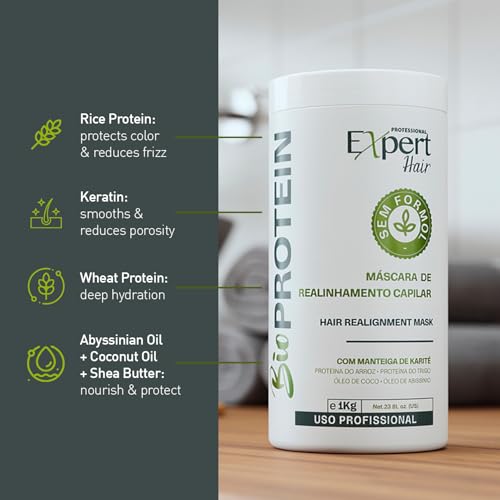 Bio Protein Botox Hair Treatment - Formaldehyde-Free Straightening, Anti-Frizz Keratin with Organic Keratin for Sleek Hair, 1kg