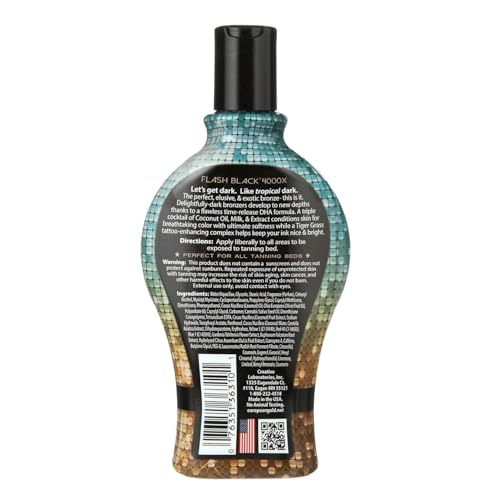 Flash Black European Gold 4000X Indoor Tanning Lotion 12 oz - Fast Darkening, DHA Bronzers