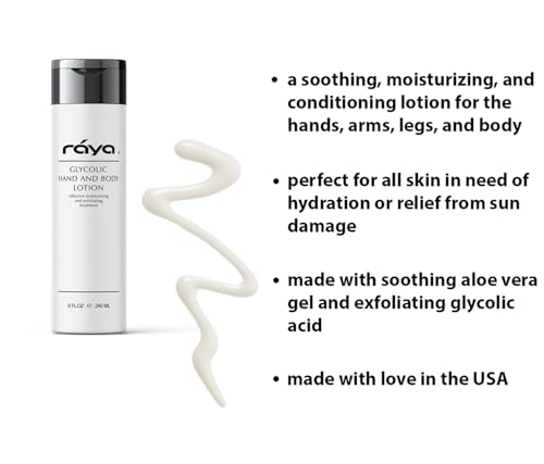Raya Glycolic Acid Hand and Body Lotion – Exfoliating AHA Moisturizer