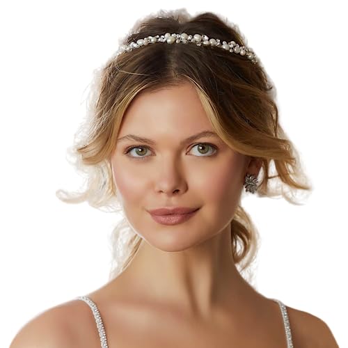 Pearl and Crystal Wedding Hair Vine - Bridal Headpiece for Bridesmaids