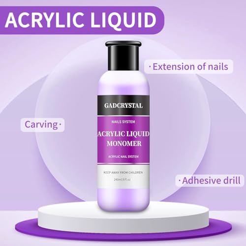 Gadcrystal Acrylic Liquid Monomer 240ml for Nail Extensions