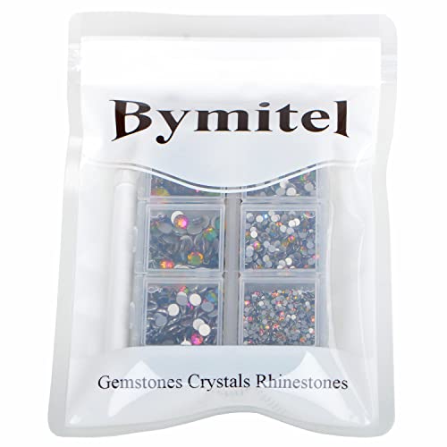 Bymitel Vitrail Medium Rhinestones 6 Sizes 5000PCS Glass Flatback Gems for Jewelry & Crafts