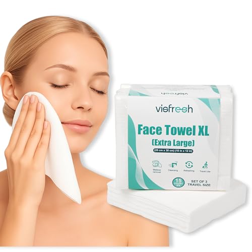 Visfresh Disposable Face Towels Travel Pack, 3 Packs x 15 Towels