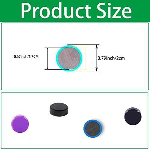 40 Pack Colorful Fridge Magnets for Whiteboard & Locker - Strong Mini Round Magnets