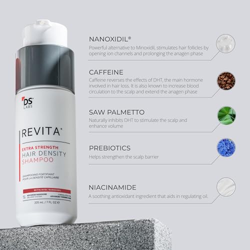 DS Labs Revita Extra Strength Shampoo, 205mL ? Scalp First Cleanse for Fuller, Thicker Looking Hair, Lightweight Hydration, Sulfate Free, Color Safe, For Men & Women