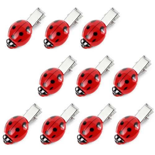 10 Cute Ladybug Hair Clips - Fun Red Insect Barrettes for Girls