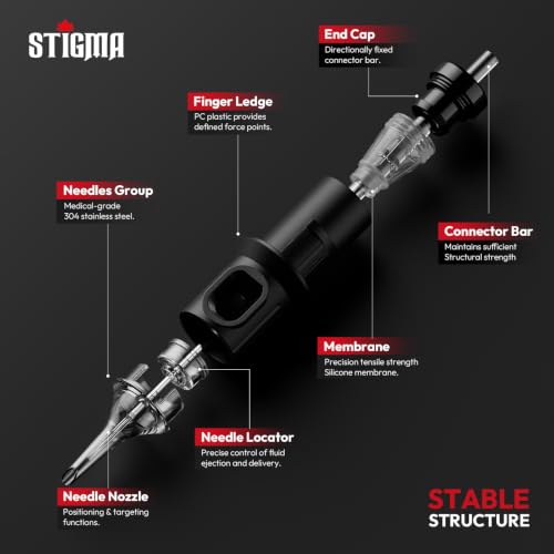 STIGMA #10(23RM) Disposable Curved/Round Magnum Tattoo Needle Cartridges 20Pcs EN05-1023RM