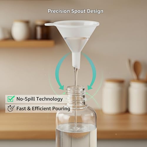 200PCS Mini Clear Plastic Funnels for Kitchen & Crafts - Food Grade