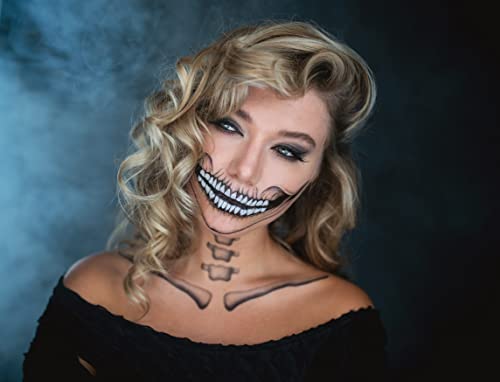 Classic Skull Temporary Tattoos - Waterproof Halloween Face Stickers