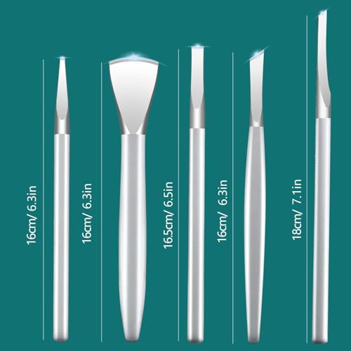 CHICREEN 5 Pack Manicure & Pedicure Tool Set - Stainless Steel Foot Care Kit