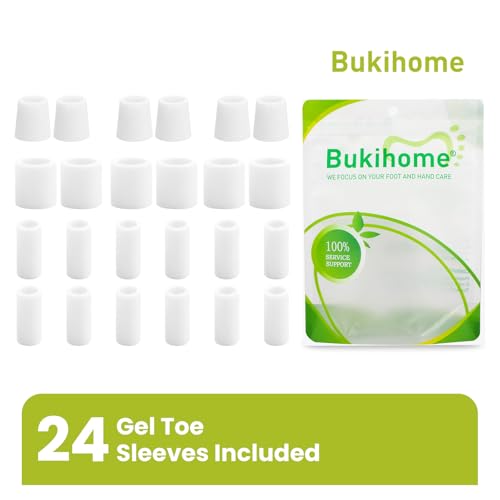 Bukihome Silicone Toe Protector Sleeves - 24 Pack for Pain Relief